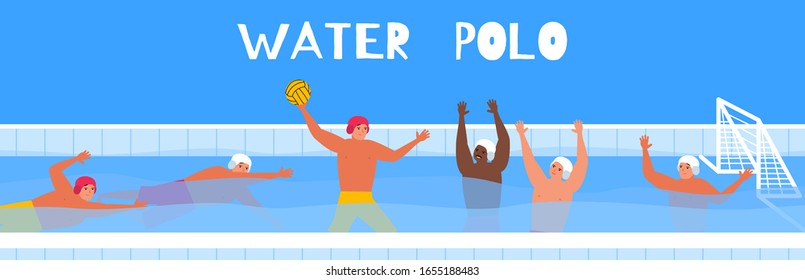 water polo team players championship vector illustration