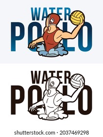 Water Polo Text With Sport Players Graphic Vector