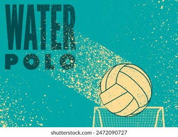 Diseño tipográfico vintage estilo grunge de Water Polo. Ilustración vectorial.