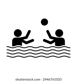 Vector de waterpolo. ilustración plana de estilo moderno en negro sobre fondo blanco... eps