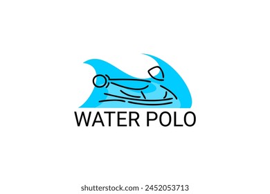 water polo vector line icon. playing water polo. sport pictogram illustration.