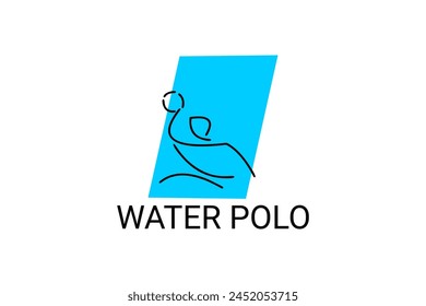 water polo vector line icon. playing water polo. sport pictogram illustration.