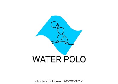 water polo vector line icon. playing water polo. sport pictogram illustration.