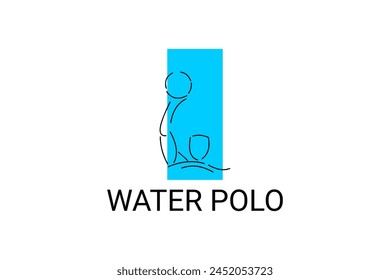 water polo vector line icon. playing water polo. sport pictogram illustration.