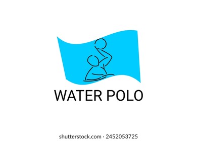 water polo vector line icon. playing water polo. sport pictogram illustration.