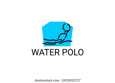 water polo vector line icon. playing water polo. sport pictogram illustration.