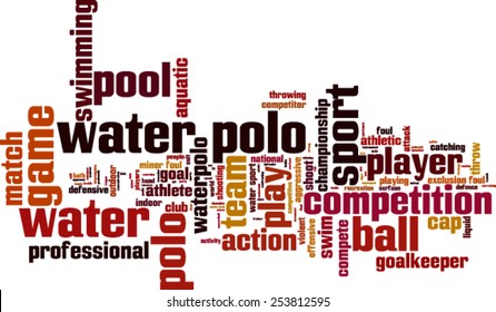 Water polo word cloud concept. Vector illustration