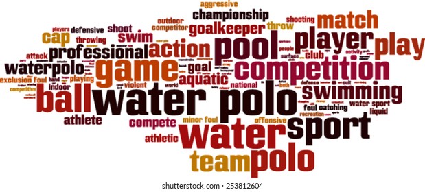 Water polo word cloud concept. Vector illustration