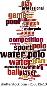 Water polo word cloud concept. Vector illustration