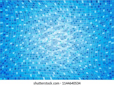 water pool background with mosaic tiles under water, stock vector illustration