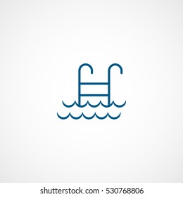 Water Pool Blue Flat Icon On White Background