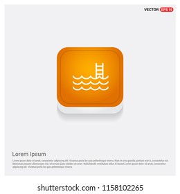 Water pool icon Orange Abstract Web Button - Free vector icon