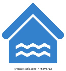 Water Pool icon. Vector style is flat iconic symbol, cobalt color, white background.