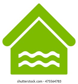 Water Pool icon. Vector style is flat iconic symbol, eco green color, white background.