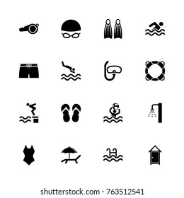 Iconos del grupo de agua - Expandir a cualquier tamaño - Cambiar a cualquier color. Iconos vectoriales planos - Ilustración en negro sobre fondo blanco.