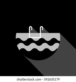 water pool ladder black