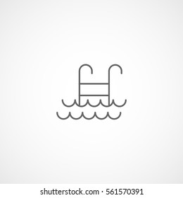 Water Pool Line Icon On White Background