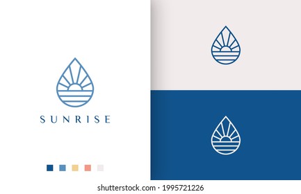 Water Or Pool Logo In Mono Line And Modern Style