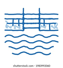 water pool sketch icon vector. Hand drawn blue doodle line art water pool sign. isolated symbol illustration