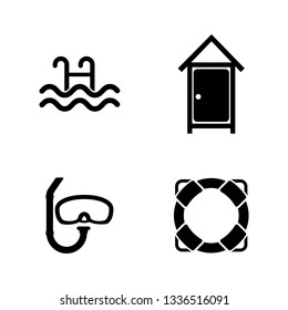 Water Pool, Swimming. Simple Related Vector Icons Set for Video, Mobile Apps, Web Sites, Print Projects and Your Design.  