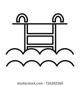 water pool vector line icon, sign, illustration on background, editable strokes