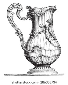 Water pot, vintage engraved illustration. Industrial encyclopedia E.-O. Lami - 1875.