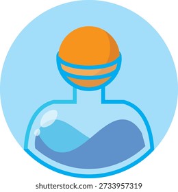 Perfil de icono de poción de agua con tapa redondeada
