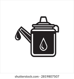 Water pouring into trash bin symbol illustration with dripping effect