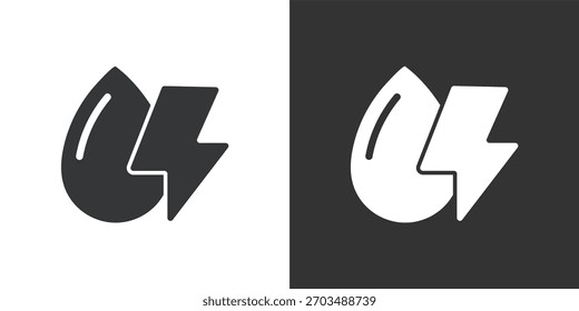 Wasserkraft-Symbol. Symbol für durchgezogene Glyphenserie