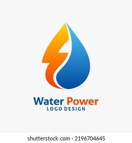 Water power logo design vector