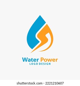 Water power logo design vector