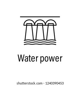 water power outline icon with name