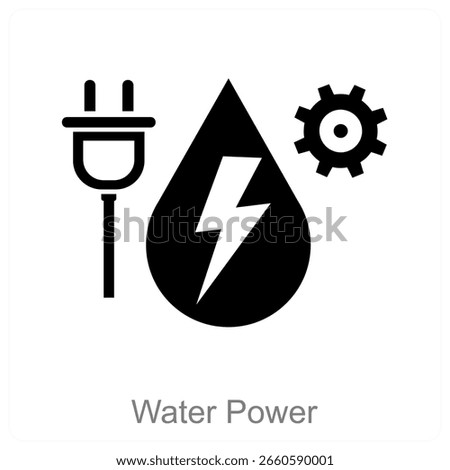 Water Power vector icon concept design