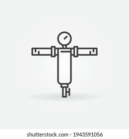 Water Pre-filter with Self-cleaning linear vector concept icon or logo element