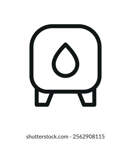 Water pressure tank isolated icon, water pump pressure tank vector symbol with editable stroke