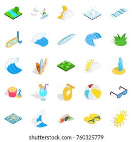 Water procedure icons set. Isometric set of 25 water procedure vector icons for web isolated on white background