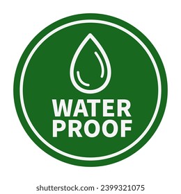 Water Promotion Sign In Green Circle Shape With White Line For Product Label Advertising Business Marketing Social Media Information
