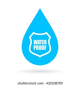 Water Proof Drop Icon Isolated On White Background