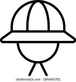 Concepto de casco a prueba de agua, diseño de icono de vectores de equipos lluviosos, símbolo de la estación húmeda sobre fondo blanco, signo del tiempo de lluvia,