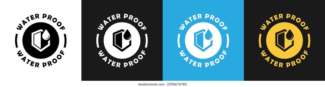 Water Proof icon isolated on different backgrounds.