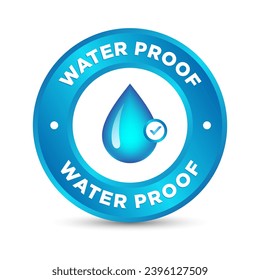 Water proof logo , icon vector . blue version