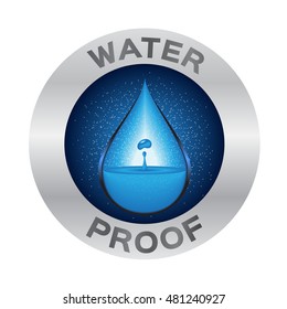 Water proof logo , icon and vector 