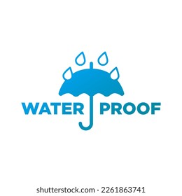 Wasserdichte Logo, Vektorgrafik einzeln auf weißem Hintergrund