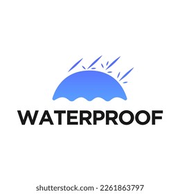 Wasserdichte Logo, Vektorgrafik einzeln auf weißem Hintergrund