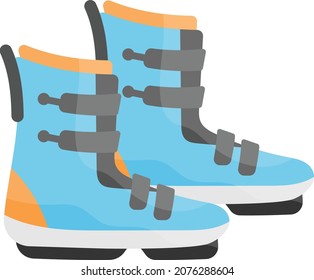 Water Proof Sneakers for Men Concept, Ice Snow Shoes Vector Color Icon Design, Winter Season activities Symbol, Coldest Weather Sign, Snow and frost Stock Illustration