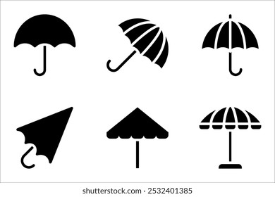 Water protection icon set. Umbrella icon. Rain cover vector illustration on white background