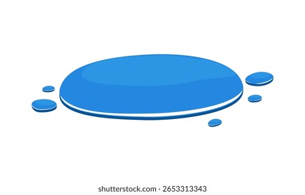Ilustração do vetor da poça de água do desenho animado isolado no branco. Sopro de água azul