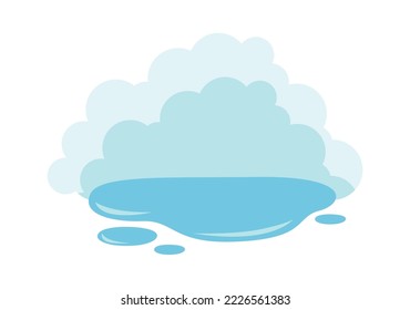 Water puddle flat icon Care of pets Foam and bubbles