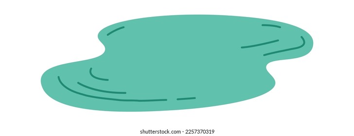 Water puddle flat icon Decor element. Vector illustration