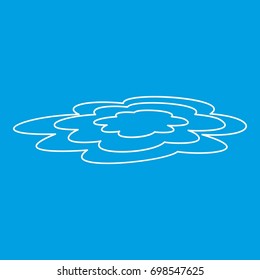 Water puddle icon blue outline style isolated vector illustration. Thin line sign